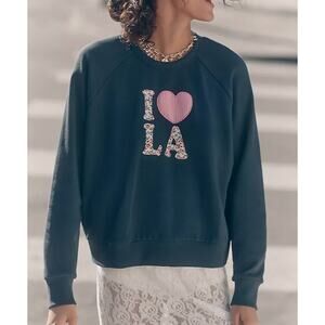 LetLuv for Anthropologie I Love LA Patchwork Sweatshirt XL